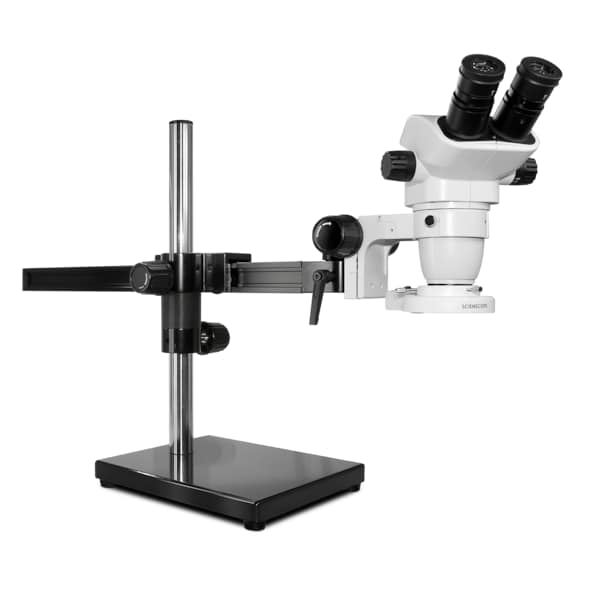 SSZ Stereo Zoom Microscope With Compact LED Light On Gliding Stand